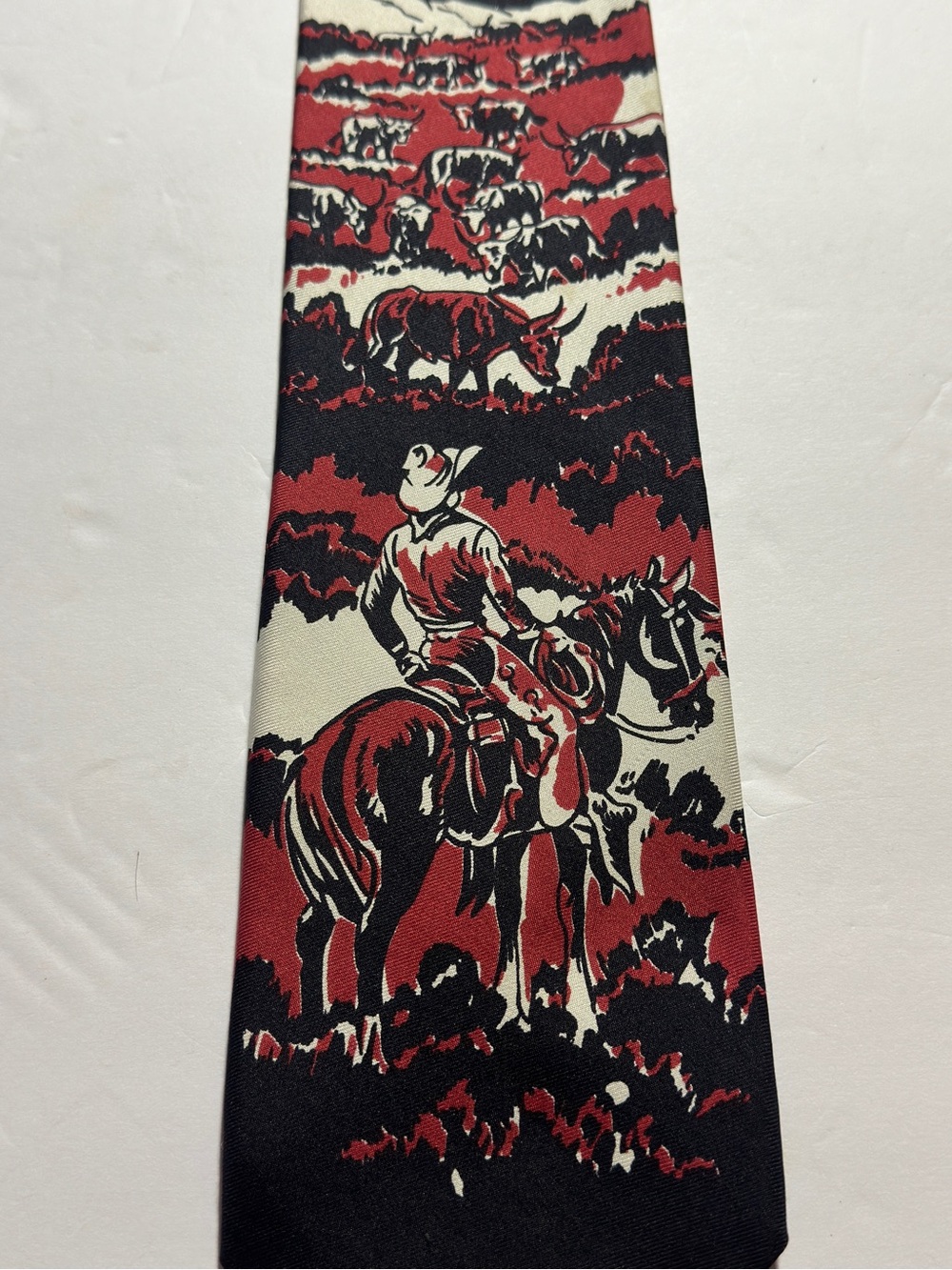 Vintage Till Goodan Michael Jacob’s Cowboy Western Silk Tie Made USA 55x4 - Picture 2 of 10